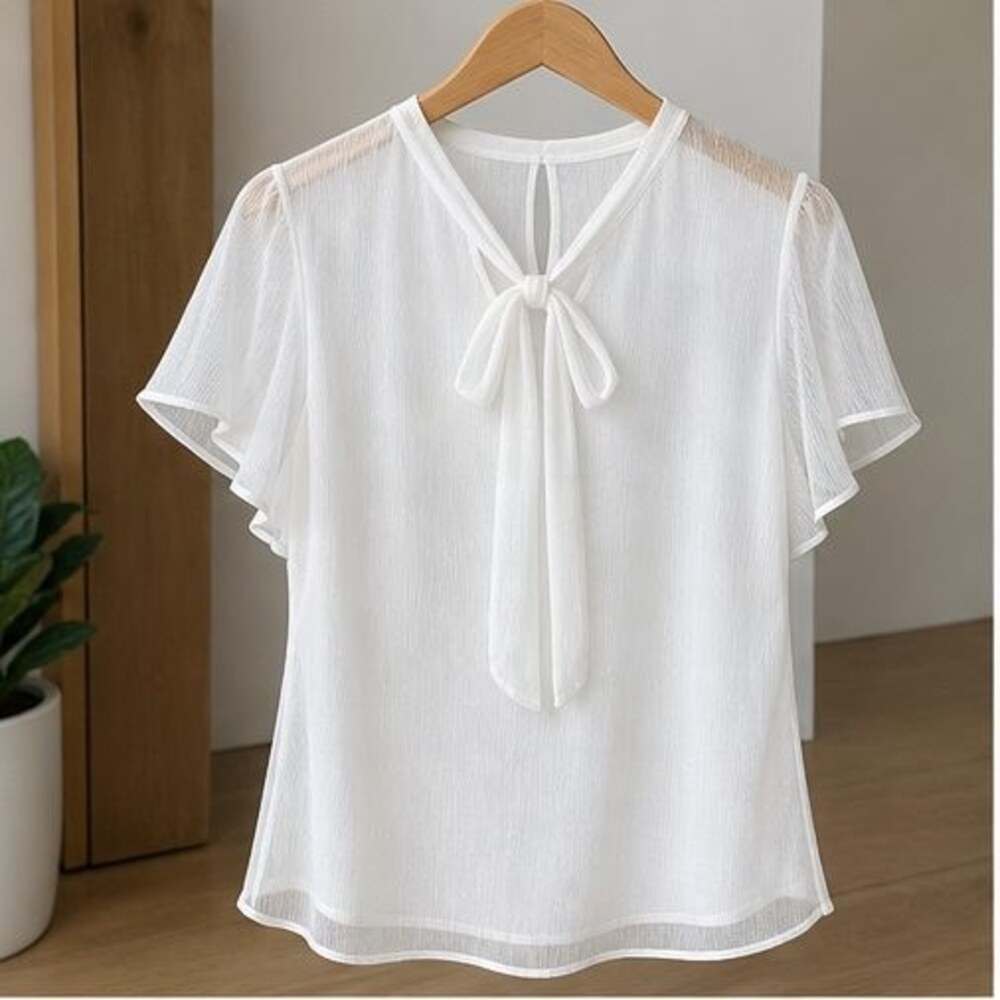 White Pleated Blouse